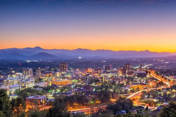 Framed Print : Asheville, North Carolina, USA downtown skyline at dusk Framed Print : Asheville, North Carolina, USA downtown skyline at dusk