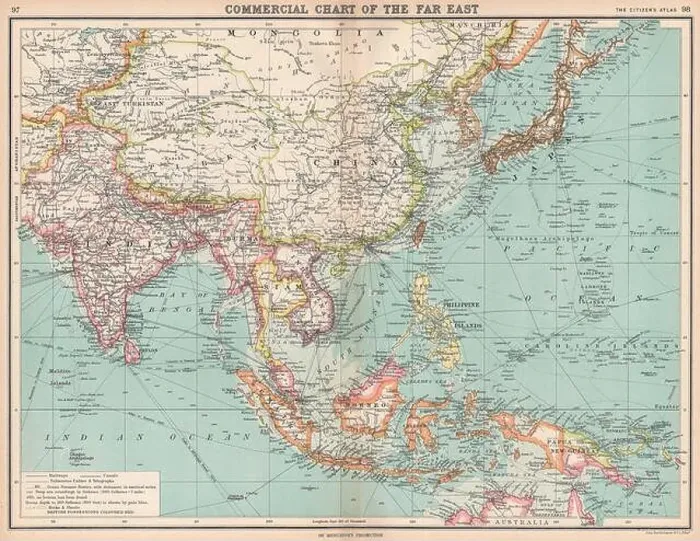 Framed Print : ASIA / EAST INDIES British India Siam French Indochina, 1912 antique map Framed Print : ASIA / EAST INDIES British India Siam French Indochina, 1912 antique map