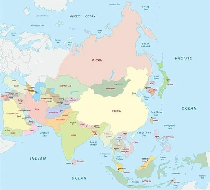 Framed Print : asia map Framed Print : asia map