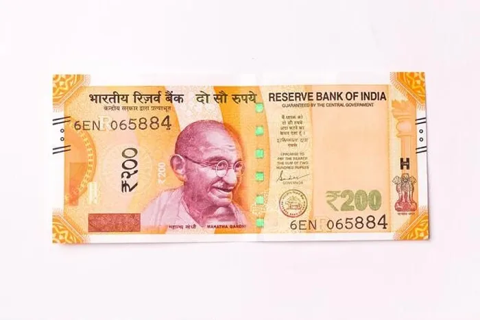 Framed Print : Assam, india - March 30, 2021 : Indian new 200 Rupees note stock image Framed Print : Assam, india - March 30, 2021 : Indian new 200 Rupees note stock image