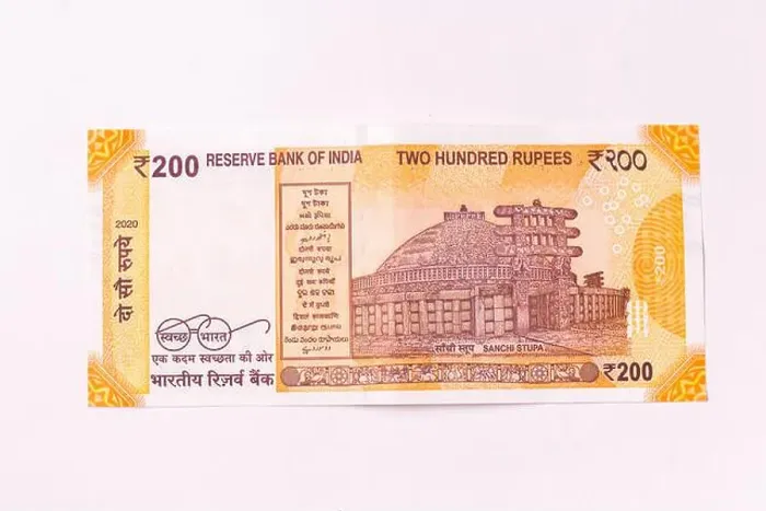 Framed Print : Assam, india - March 30, 2021 : Indian new 200 Rupees note stock image Framed Print : Assam, india - March 30, 2021 : Indian new 200 Rupees note stock image