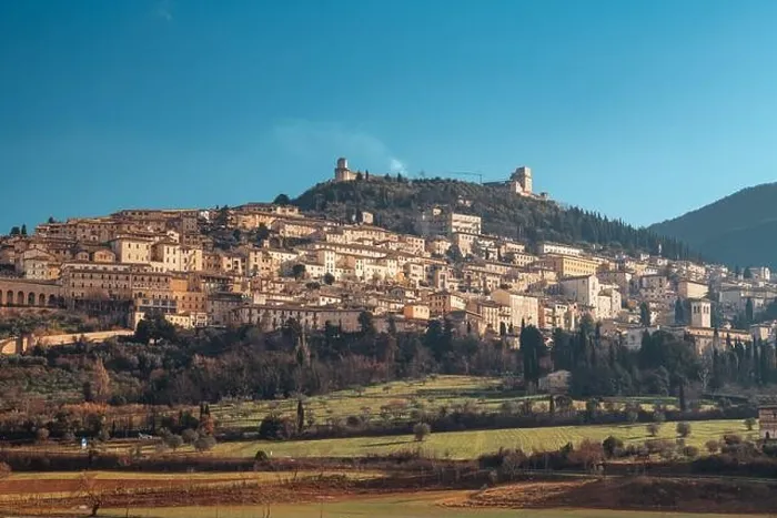 Framed Print : Assisi, Italy town skyline with the Basilica of Saint Francis of Assisi Framed Print : Assisi, Italy town skyline with the Basilica of Saint Francis of Assisi