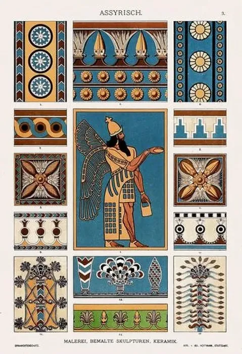 Framed Print : Assyrian Ornamentation from Antiquity Framed Print : Assyrian Ornamentation from Antiquity