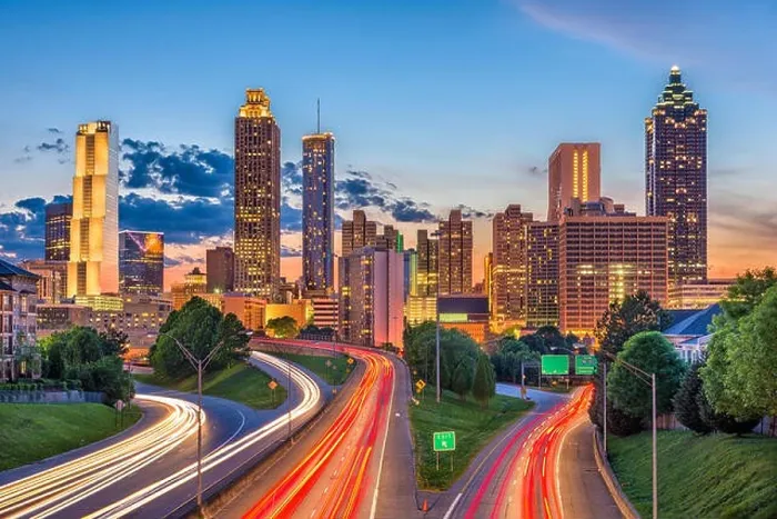 Framed Print : Atlanta, Georgia, USA downtown city skyline Framed Print : Atlanta, Georgia, USA downtown city skyline