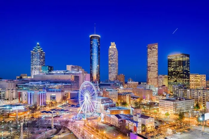 Framed Print : Atlanta, Georgia, USA downtown city skyline Framed Print : Atlanta, Georgia, USA downtown city skyline