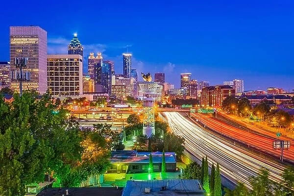 Atlanta, Georgia, USA downtown cityscape at night