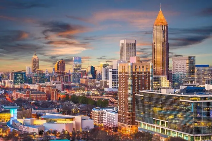 Framed Print : Atlanta, Georgia, USA downtown skyline Framed Print : Atlanta, Georgia, USA downtown skyline