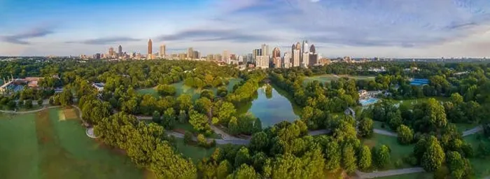 Framed Print : Atlanta, Georgia, USA Downtown Skyline Aerial Panorama Framed Print : Atlanta, Georgia, USA Downtown Skyline Aerial Panorama