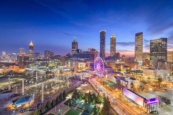 Atlanta, Georgia, USA downtown skyline at dawn