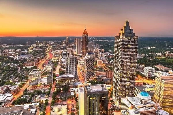 Atlanta, Georgia, USA downtown skyline at dusk