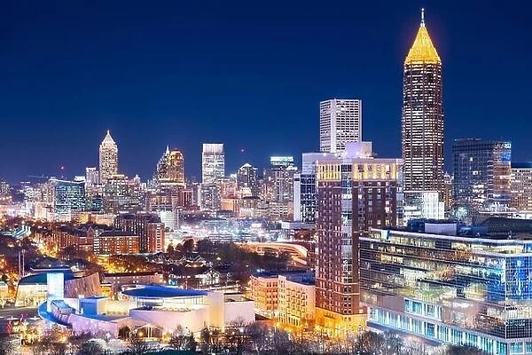 Atlanta, Georgia, USA downtown skyline at night