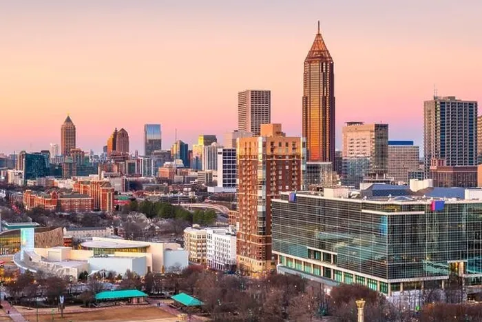 Framed Print : Atlanta, Georgia, USA downtown skyline at twilight Framed Print : Atlanta, Georgia, USA downtown skyline at twilight