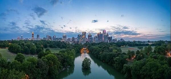 Atlanta, Georgia, USA overlooking Piedmont Park at dusk