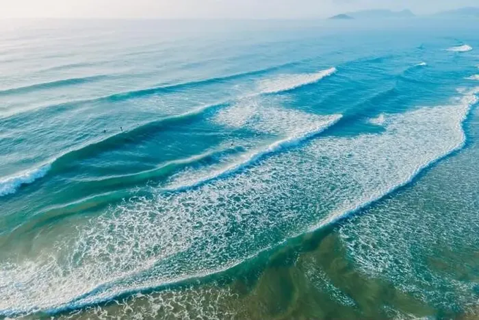 Framed Print : Atlantic ocean with surfing waves. Aerial view Framed Print : Atlantic ocean with surfing waves. Aerial view