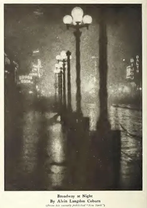 Framed Print : Atmospheric vintage photograph Broadway at Night by American photographer, Alvin Langdon Coburn Framed Print : Atmospheric vintage photograph Broadway at Night by American photographer, Alvin Langdon Coburn