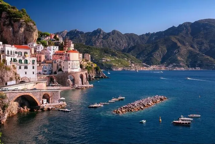 Framed Print : Atrani, Amalfi Coast, Italy. Cityscape image of iconic city Atrani located on Amalfi Coast, Italy at sunny summer day