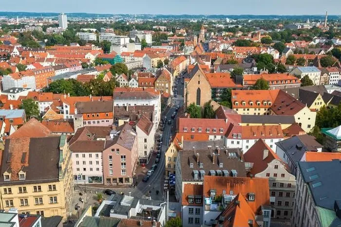 Framed Print : Augsburg, Germany rooftop town view