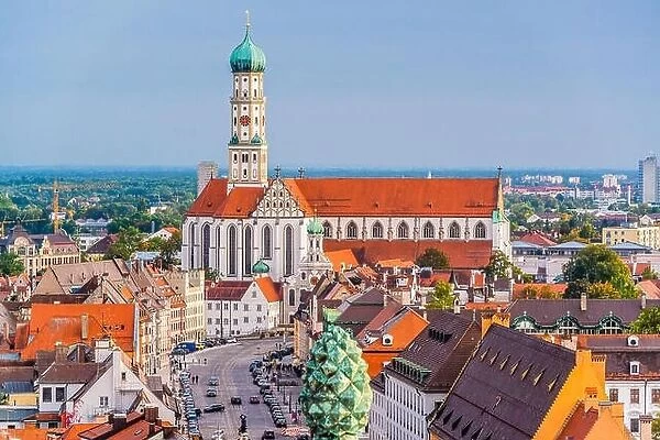 Augsburg, Germany skyline with cathedrals