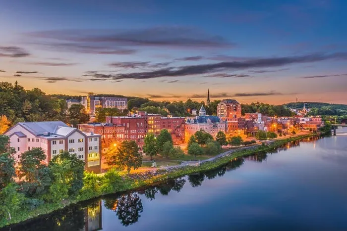 Framed Print : Augusta, Maine, USA skyline on the river Framed Print : Augusta, Maine, USA skyline on the river