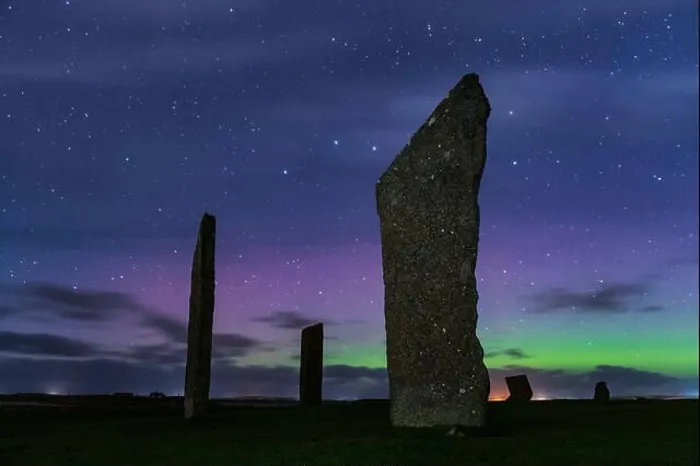 Framed Print : Aurora Borealis (Northern Lights) in the night sky above the Neolithic Stones of Stenness on Mainland Framed Print : Aurora Borealis (Northern Lights) in the night sky above the Neolithic Stones of Stenness on Mainland