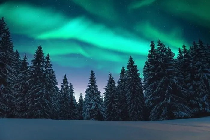 Framed Print : Aurora borealis. Northern lights in winter forest. Sky with polar lights and stars. Night winter landscape with aurora and pine tree forest Framed Print : Aurora borealis. Northern lights in winter forest. Sky with polar lights and stars. Night winter landscape with aurora and pine tree forest