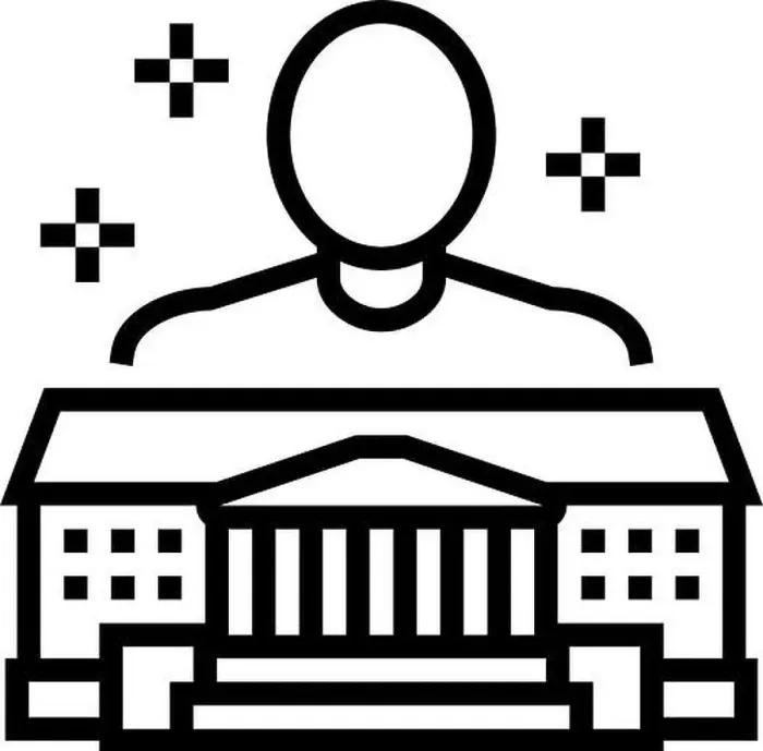 Framed Print : authority law line icon vector illustration