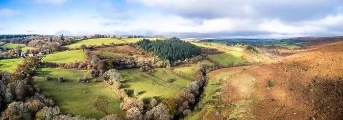 Framed Print : Autumn Colours over River Dart from a drone, Dartmoor Park, Devon, England, Europe Framed Print : Autumn Colours over River Dart from a drone, Dartmoor Park, Devon, England, Europe