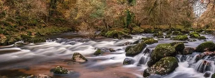 Framed Print : Autumn Colours over River Dart in long exposure, Dartmoor Park, Devon, England, Europe Framed Print : Autumn Colours over River Dart in long exposure, Dartmoor Park, Devon, England, Europe