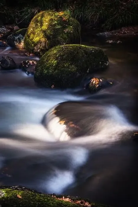 Framed Print : Autumn Colours over River Dart in long exposure, Dartmoor Park, Devon, England, Europe Framed Print : Autumn Colours over River Dart in long exposure, Dartmoor Park, Devon, England, Europe
