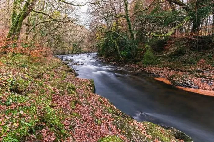 Framed Print : Autumn Colours over River Dart in long exposure, Dartmoor Park, Devon, England, Europe Framed Print : Autumn Colours over River Dart in long exposure, Dartmoor Park, Devon, England, Europe