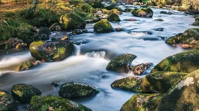 Framed Print : Autumn Colours over River Dart in long exposure, Dartmoor Park, Devon, England, Europe Framed Print : Autumn Colours over River Dart in long exposure, Dartmoor Park, Devon, England, Europe