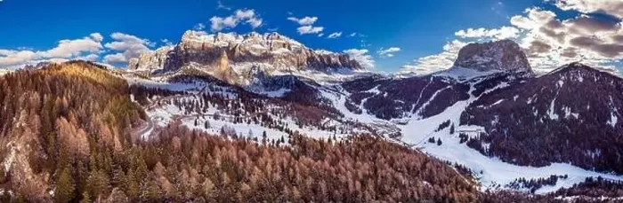 Framed Print : Autumn Dolomites panorama photo, sunset Trentino Alto Adige mountain pass, Italy. Aerial view Framed Print : Autumn Dolomites panorama photo, sunset Trentino Alto Adige mountain pass, Italy. Aerial view