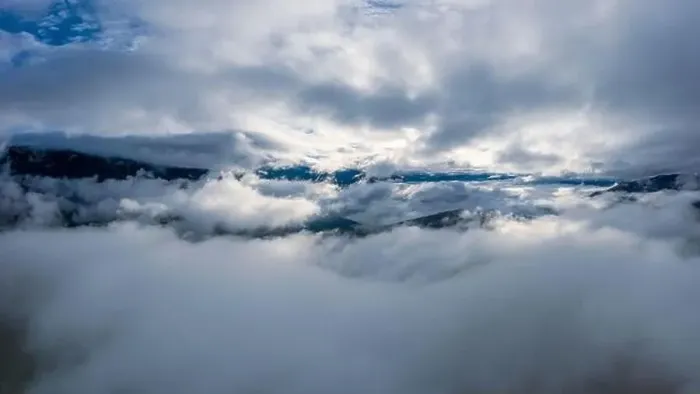 Framed Print : Autumn flight through blue sky in Carpatian autumn mountains, Aerial panoramic drone shot Framed Print : Autumn flight through blue sky in Carpatian autumn mountains, Aerial panoramic drone shot