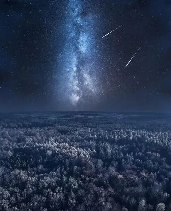 Framed Print : Autumn forest and milky way. Aerial view of wildlife in Poland, Europe Framed Print : Autumn forest and milky way. Aerial view of wildlife in Poland, Europe