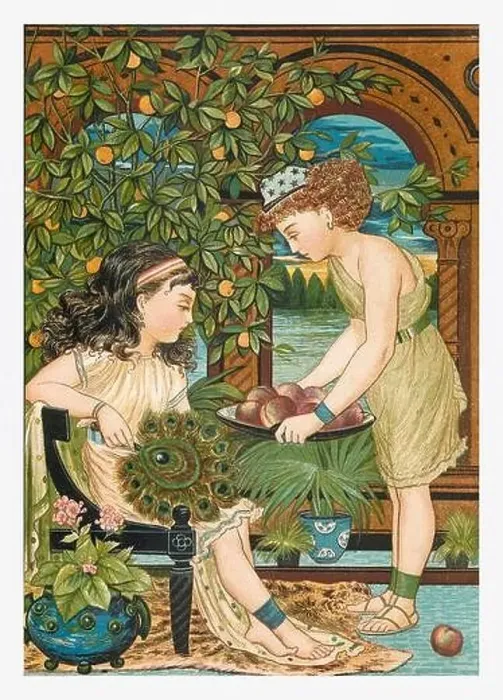 Framed Print : Autumn kids. Children of ancient Egypt in their home by The Nilo River Framed Print : Autumn kids. Children of ancient Egypt in their home by The Nilo River