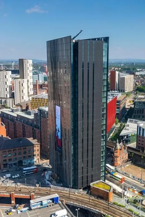 Framed Print : The Axis Tower, from the Cloud 23 bar in the Beetham Tower, Manchester, UK Framed Print : The Axis Tower, from the Cloud 23 bar in the Beetham Tower, Manchester, UK