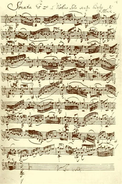 Framed Print : BACH, Johann Sebastian - Sonata in G Minor for Solo Violin handwritten and signed score of first movement (adagio) Kothen Sonata Framed Print : BACH, Johann Sebastian - Sonata in G Minor for Solo Violin handwritten and signed score of first movement (adagio) Kothen Sonata