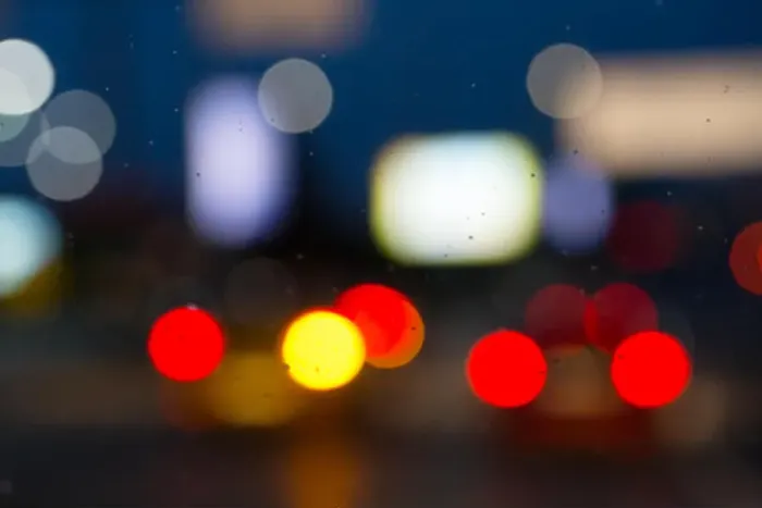 Framed Print : Background bokeh lit city at night Framed Print : Background bokeh lit city at night