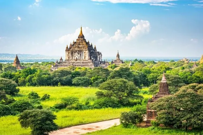 Framed Print : Bagan, Myanmar ancient temple ruins landscape in the archaeological zone in the afternoon Framed Print : Bagan, Myanmar ancient temple ruins landscape in the archaeological zone in the afternoon