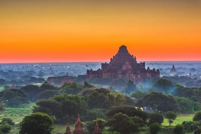 Framed Print : Bagan, Myanmar ancient temple ruins landscape with Dhammayangyi Temple in the archaeological zone at dusk Framed Print : Bagan, Myanmar ancient temple ruins landscape with Dhammayangyi Temple in the archaeological zone at dusk