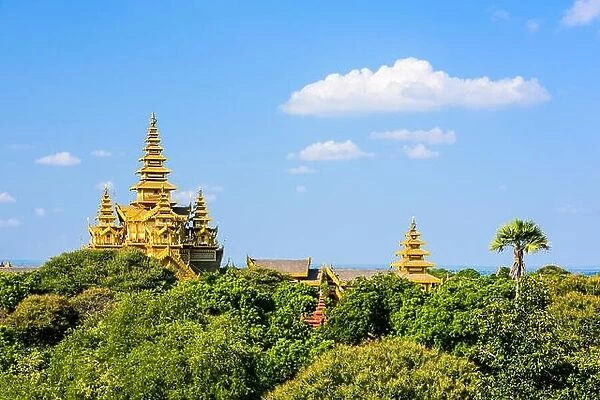 Bagan, Myanmar Royal Palace above the trees