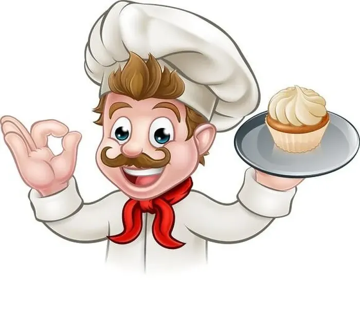 Framed Print : Baker Chef Cake Cartoon Character Framed Print : Baker Chef Cake Cartoon Character