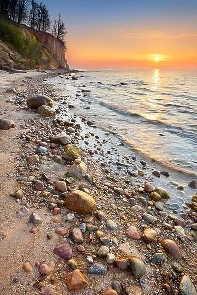 Baltic Sea at sunrise, Pomerania, Poland, Europe