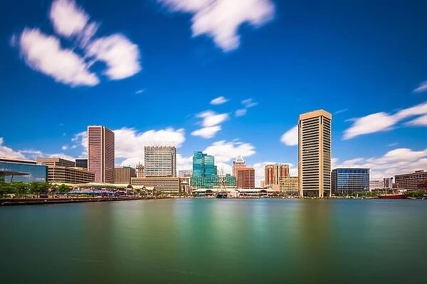 Baltimore, Maryland, USA Skyline on the Inner Harbor in the day
