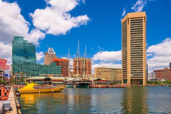 Framed Print : Baltimore, Maryland, USA Skyline on the Inner Harbor in the daytime Framed Print : Baltimore, Maryland, USA Skyline on the Inner Harbor in the daytime