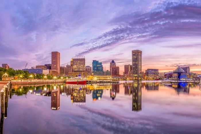 Framed Print : Baltimore, Maryland, USA Skyline on the Inner Harbor at dusk Framed Print : Baltimore, Maryland, USA Skyline on the Inner Harbor at dusk