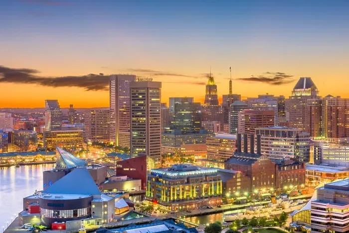 Framed Print : Baltimore, Maryland, USA skyline of the Inner Harbor at twilight Framed Print : Baltimore, Maryland, USA skyline of the Inner Harbor at twilight