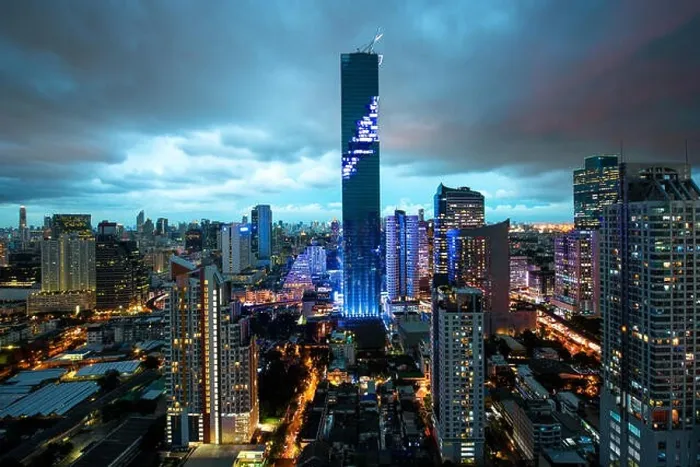 Framed Print : Bangkok city skyline, Mahanakhon skyscraper tower is tallest buildings in Thailand, Silom area, Bangkok Thailand Framed Print : Bangkok city skyline, Mahanakhon skyscraper tower is tallest buildings in Thailand, Silom area, Bangkok Thailand