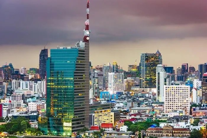 Framed Print : Bangkok, Thailand cityscape at dusk Framed Print : Bangkok, Thailand cityscape at dusk