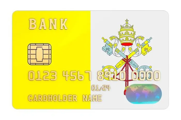 Framed Print : Bank credit card featuring Vatican flag Framed Print : Bank credit card featuring Vatican flag